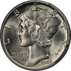 1944-P Mercury Dime PCGS MS65 FB Great Eye Appeal Strong Strike