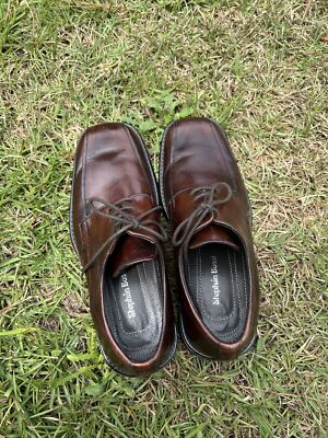 Stephan Bossi Brown Leather Square Toe Oxford Dress Shoes  display picture 1