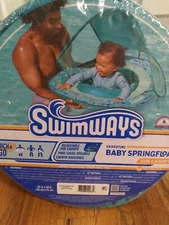Swimways Spring Float Sun Canopy 35in x 29in 9-24 months  33lbs Adjustable TEAL