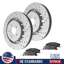 Front Disc Brake Rotors Ceramic Pads Kit For Ford Explorer w/ Heavy Duty Brakes