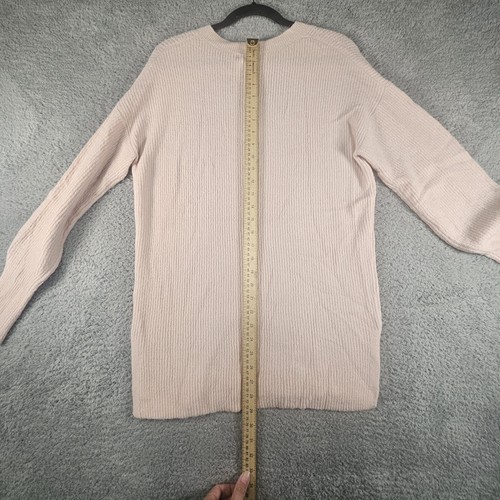 Halogen Sweater Womens S Knit Ribbed V-Neck Pullover Long Sleeve Pink Preppy - Picture 5 of 9