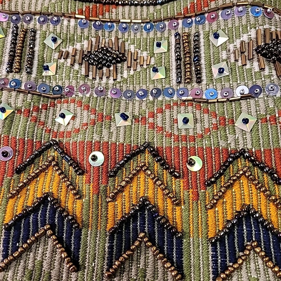 Bolso de hombro Scully para mujer con cuentas azul salvia y profundo Foto 2 de 4