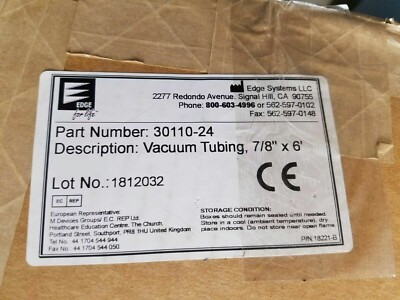 EDGE Systems Vacuum Tubing 30110 7/8''x6' 22mmx2m UR