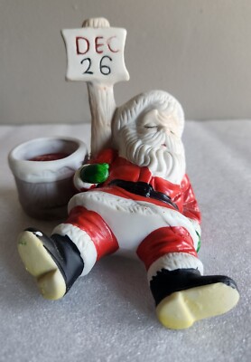 Vintage Frankel Sleeping Santa Claus Dec 26 Ceramic Christmas