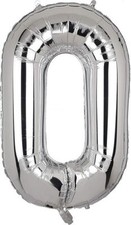 3 Palloncini Mylar decorazione feste compleanno party  3 x Numero 0, Argento ...
