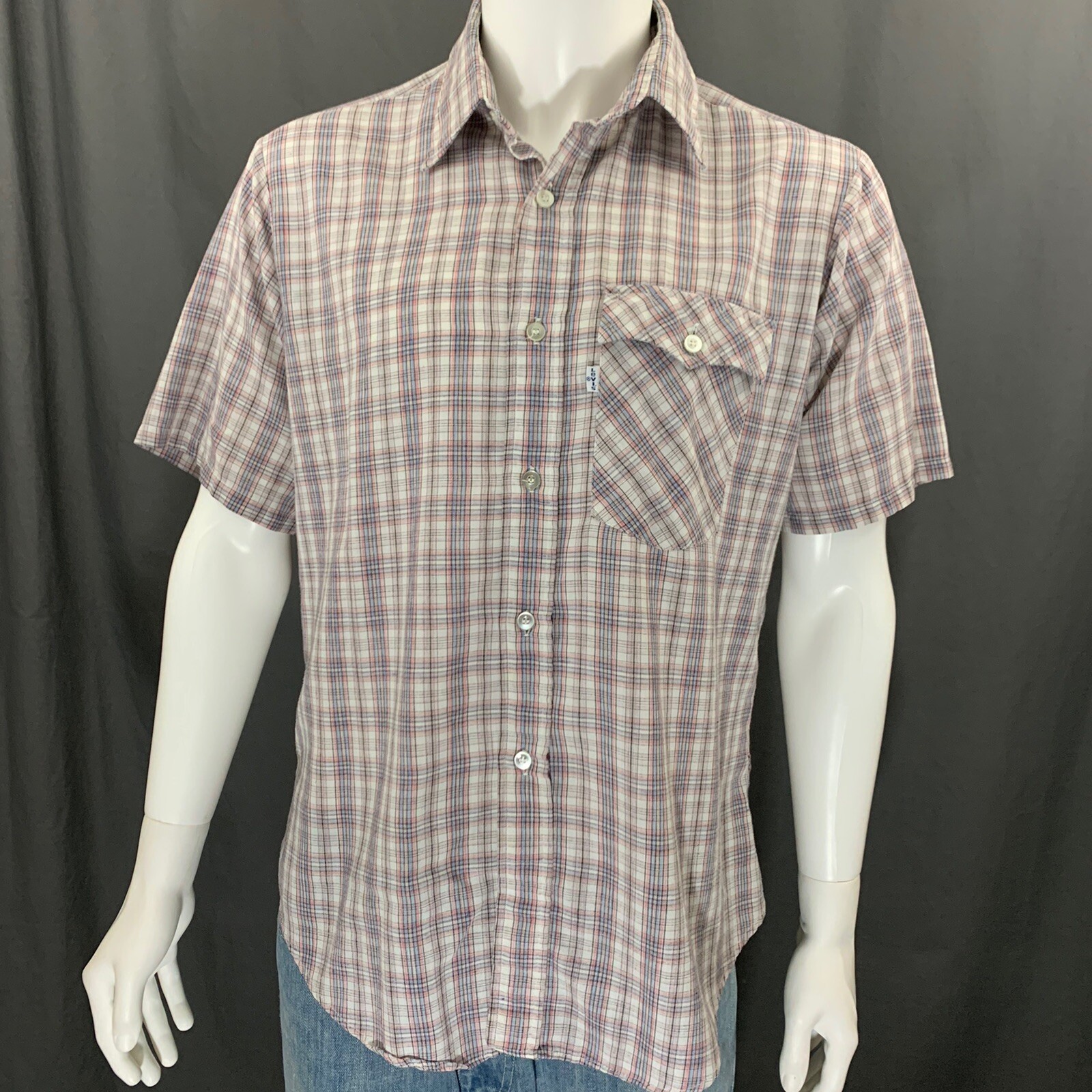 Levi’s Strauss Multi-Colored Plaid Button Front S… - image 2