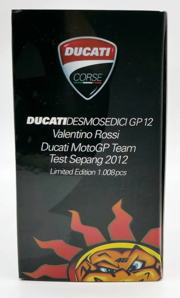MINICHAMPS 1/12 VALENTINO ROSSI 2012 TEST SEPANG DUCATI DESMOSEDICI GP12 1008 PI - Photo 4/4