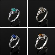925 Sterling Silver Jewelry, Green Onyx ,Gemstone Handmade Ladies Ring