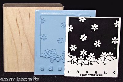 Thanks Rubber Stamp with Flowers Floral New Single by Stampin Up Gently ...