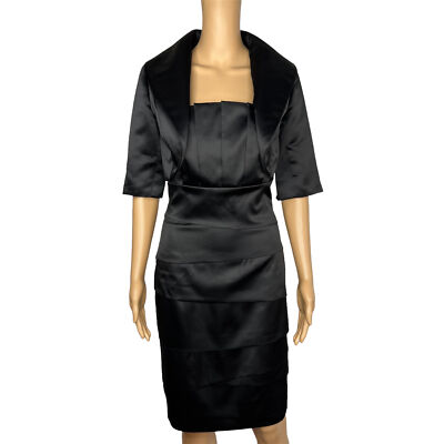 black satin tiered dress So Satin Tiered Dress