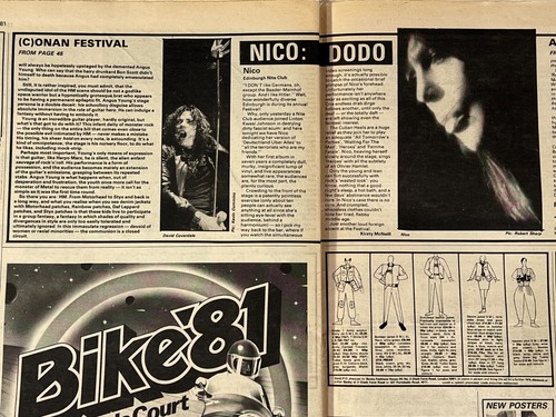 NME Magazines 8/29/1981 London Music Scene. Bosa Nova, Raggae Sunsplash; Nico - Picture 13 of 14
