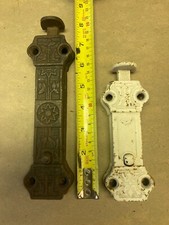 2 Antique Cast Iron Double Door French Door Sping Loaded Latches