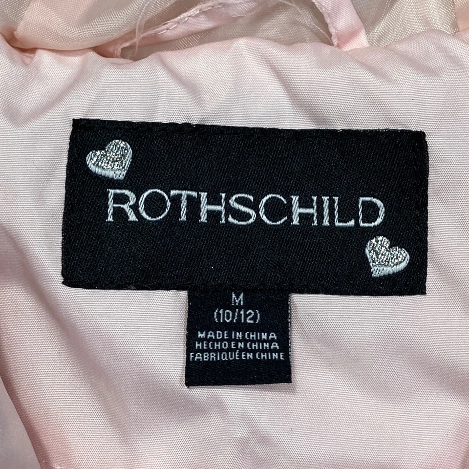 Rothschild Jacket Girls Medium Pink Gold Silver Hooded Insulated Full Zip - Image 3 of 4