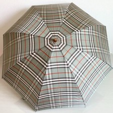 Burberry Folding Umbrella Nova Check Green Vintage Umbrella Authentic Women's