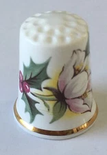 Flower Flowers Thimble Vintage Souvenir Collectible
