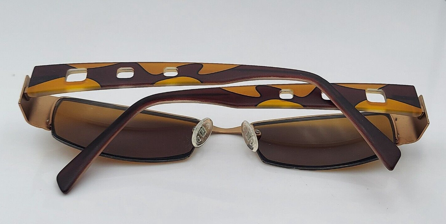 Plume Libra Bronze Rectangular Half-Rim Metal Sun… - image 6