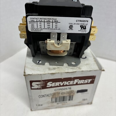 SERVICE FIRST CTR2576 CONTACTOR 2P, 40A, 24VOLT