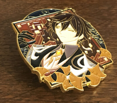 Morax Genshin Impact Metall Emaille Pin Anstecker japanischer Manga Anime Zhongli
