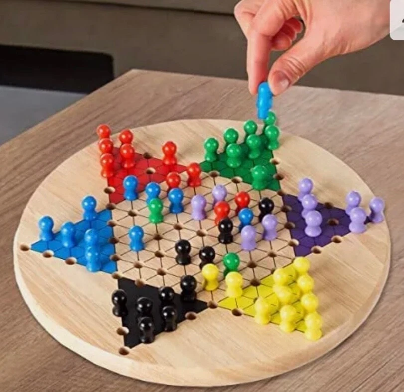 Chinese Checkers Game Set with 11 inch Wooden Board and Traditional Pegs, Gam... - Image 4 of 4