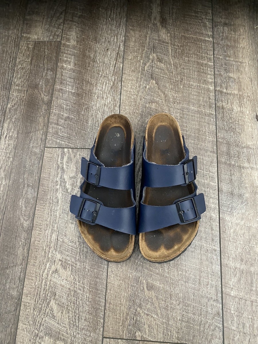 ★SALE★希少★定価2.2万 BIRKENSTOCK ARIZONA 39 Birkenstock Leather Soft Footbed Arizona Sandals Blue Size
