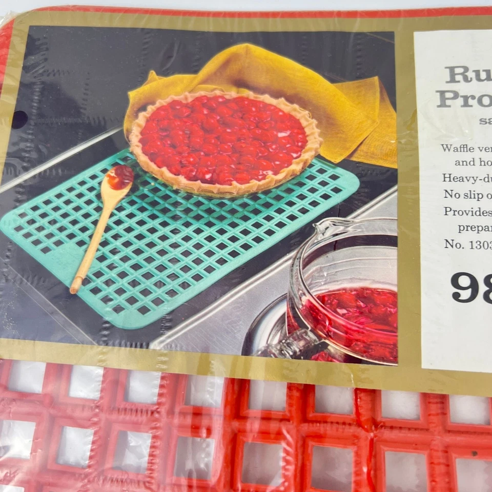 VTG  Rubbermaid Large Sink Stove Top Mat Protector 10 1/2  x 15" Red NOS 1961 - Image 3 of 4