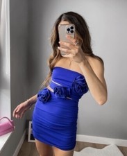 ZARA WOMAN NWT FW22 FLORAL DETAIL CUT-OUT DRESS FLOWERS 8113/636