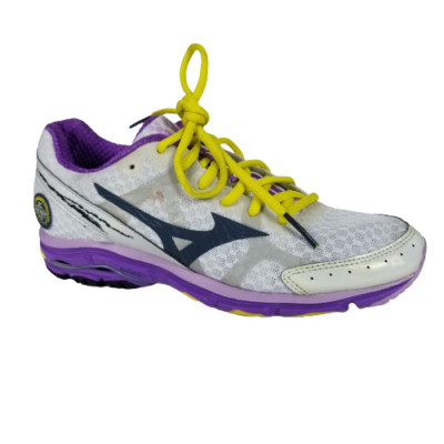 Mizuno Wave Rider 17 Running Training Shoes Womens 6.5 (2A) Narrow White Purple