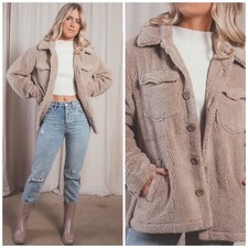 Revolve Show Me Your Mumu Whistler Shirt Jacket Size S Teddy Coat