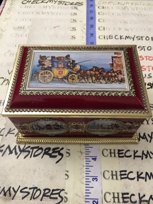 Vintage Klann Cookie TOFFEE CANDY Tin Carriage Horses Made in West Germany