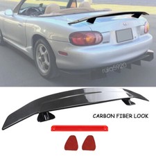 Fits 99-05 Mazda Miata Style 46 Gt Carbon Style Rear Trunk Spoiler Lip Wing