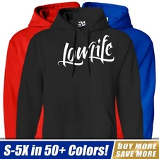 Low Life Over Flow HOODIE | Lowrider LowLife Jumper Sweatshirt | All Club Colors