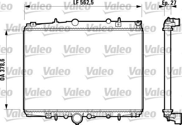 Radiateur refroidissement moteur Valeo 732598 en aluminium pour voiture essence et diesel