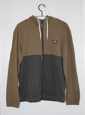 NWT Billabong Men's Two-Tone Brown Abner LS Hooded Jacket sz Small