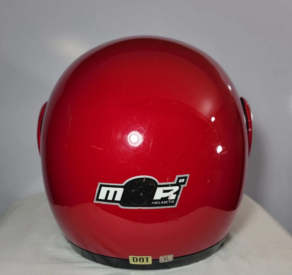 Capacete de motocicleta MPR L/XL vermelho com viseira transparente. - Imagem 4 de 4