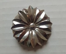 Vintage Scarf Clip Metal Flower Silver Tone