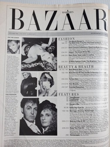 1984 Harper's Bazaar V Principal Paul McCartney Rosemary McGrotha Kirsten Allen - Picture 2 of 18