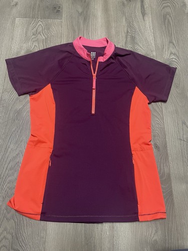 Title Nine Sunbuster 1/2 Zip Short Sleeve Sun Shirt Womens Medium UPF 50