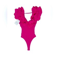 Zara Ruffle Bodysuit Pink NWT