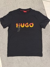 HUGO Herren T-Shirt Schwarz Kurzarm Rundhals ...
