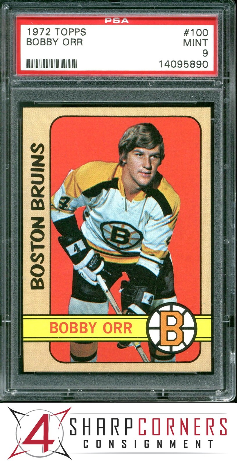 1972 TOPPS #100 BOBBY ORR BRUINS HOF PSA 9