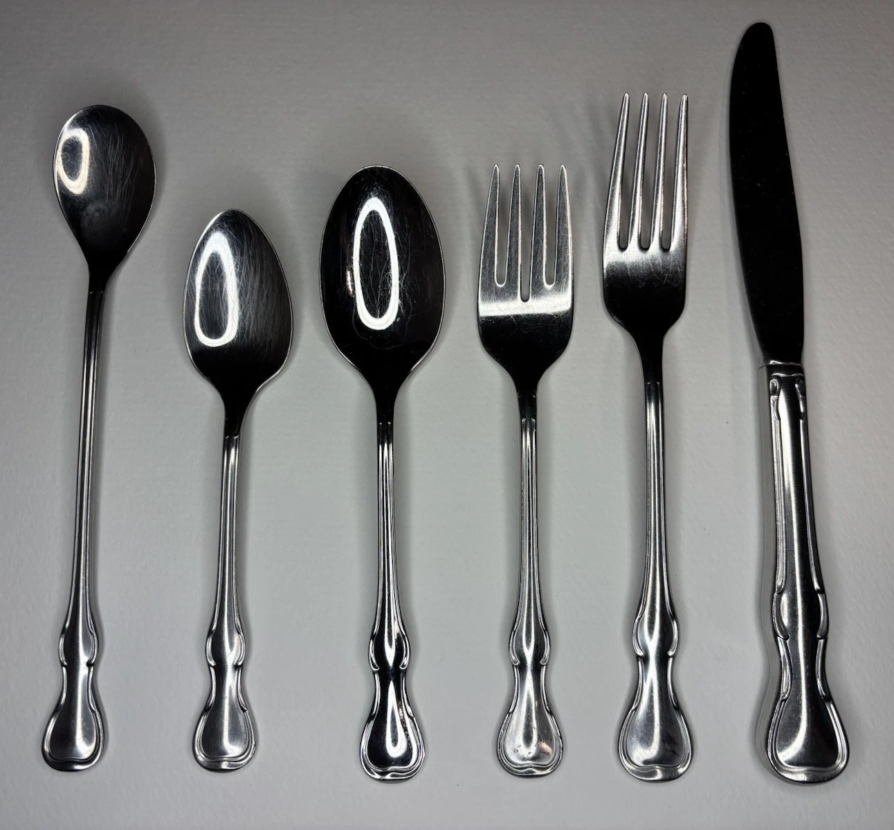 Reed & Barton MODERN PROVINCIAL Stainless Flatware 6-Pc Place Setting Vtg 1980s