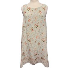 Max Studio Shift Dress Womens XL Green Pink Floral NWT 4912Y66A Sleeveless Cream