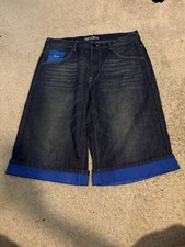 VINTAGE ENYCE Jorts Shorts Men 36 Blue Denim Jeans Skate Hip Hop Baggy 90s Y2K