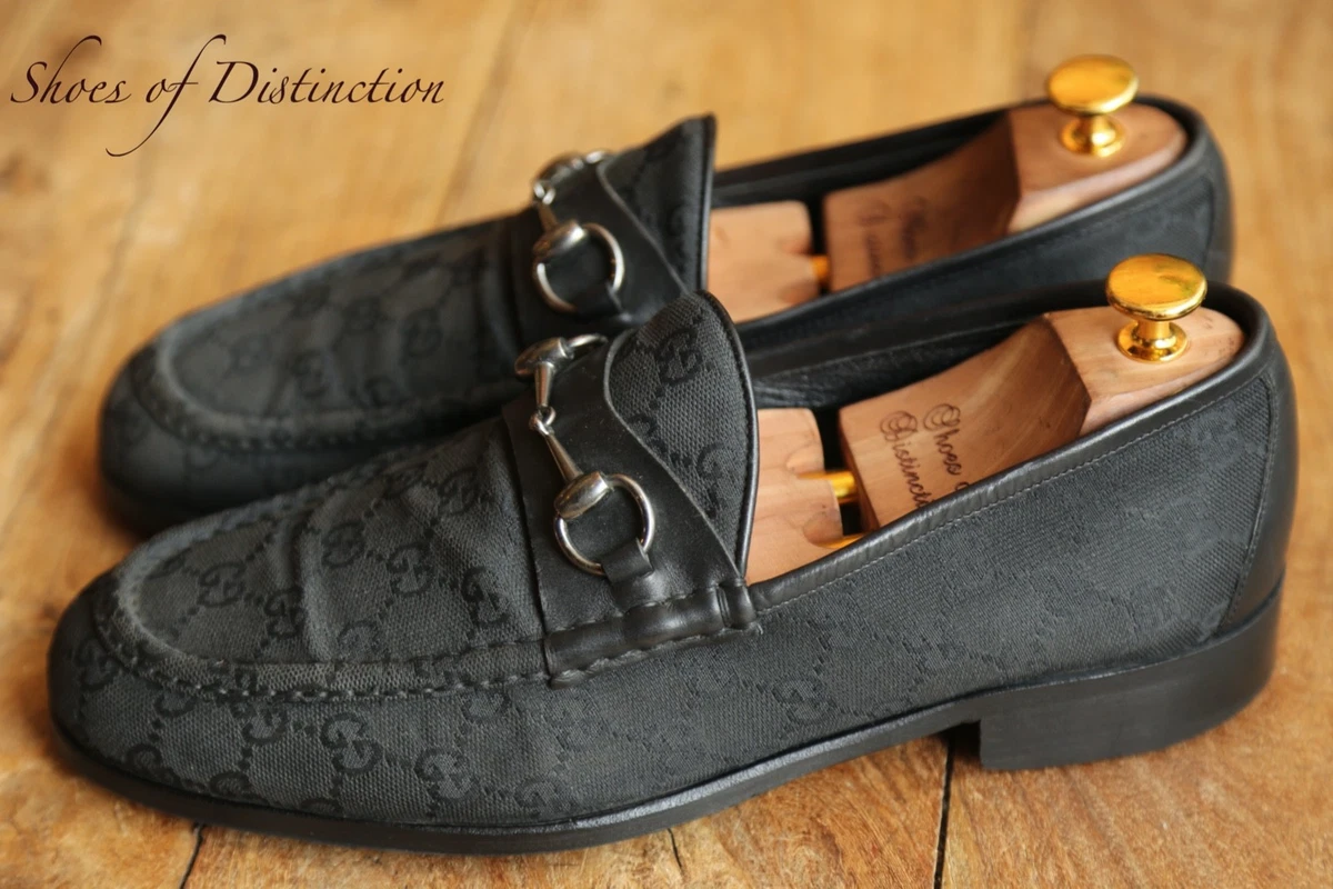 Men\'s VINTAGE Gucci Slip On Loafers Dress Shoes Size 40 E/7 E Wide Black Leather Vintage Mens 1970s Gucci Loafers Slip-on Shoes Size 45.5  main image 4