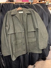 Filson 100% Virgin Wool Green Double Mackinaw Cruiser Style 83 Size 2XL