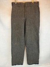 Vtg Woolrich Field Pants Mens Size 31 X 31 Heavy Wool Gray Hunting Trousers USA