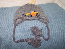 NWT Boutique Huggalugs Boys Digger Beanie Hat Size Large 2-6 Years Gray
