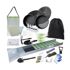 Complete Gold Panning Kit with 50" Folding Sluice Box  Alloy Aluminum Gol