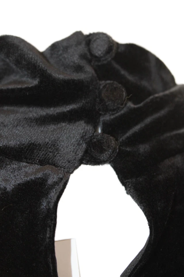 Blusa ajustada negra manga larga cuello en V Theory para mujer talla M Foto 4 de 4