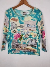 VTG Take Two Clothing Co Womens Size XL Italy All Over Print Roma Tuscany Italia
